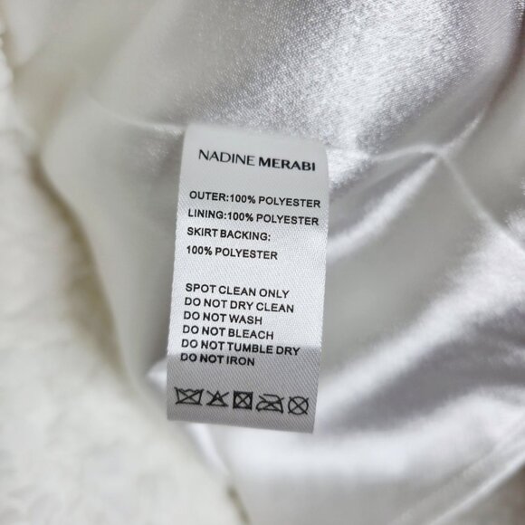 Nadine Merabi Maisy White 3D Floral Applique Corset Strapless Mini Dress XL - Picture 10 of 14